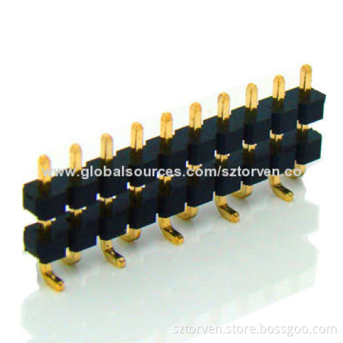 Pin Header with 2.54mm, Single Row SMT and 2-40-pin Sandwich